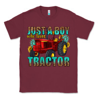 Burgundy just a boy who loves tractor Classic Tee - texasbilliewilder