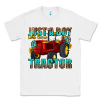 White just a boy who loves tractor Classic Tee - texasbilliewilder