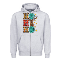 Heather Grey Gemstone And Reindeer Christmas Ho Ho Ho Zipper Hoodie - RanaPortraitStore