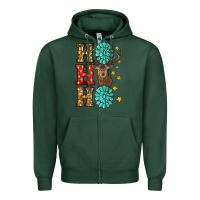 Sports Green Gemstone And Reindeer Christmas Ho Ho Ho Zipper Hoodie - RanaPortraitStore