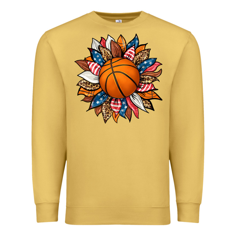 Basketball Sunflower Premium Sweatshirt by HRA Design Shop | Teevron