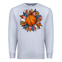 Heather Grey basketball sunflower Premium Sweatshirt - HRA Design Shop