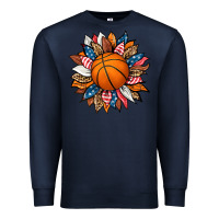 Navy basketball sunflower Premium Sweatshirt - HRA Design Shop