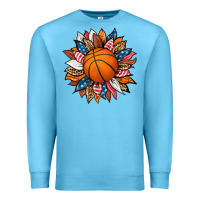 Ocean Blue basketball sunflower Premium Sweatshirt - HRA Design Shop
