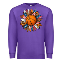Purple basketball sunflower Premium Sweatshirt - HRA Design Shop