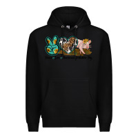 Black peace love yorkshire pig Premium Hoodie - LillyAllenDesigns