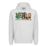 Dove Grey peace love yorkshire pig Premium Hoodie - LillyAllenDesigns