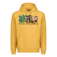 Mustard peace love yorkshire pig Premium Hoodie - LillyAllenDesigns
