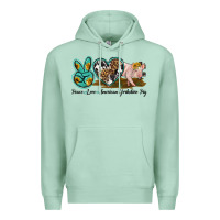 Seafoam peace love yorkshire pig Premium Hoodie - LillyAllenDesigns