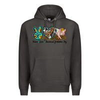 Smoke peace love yorkshire pig Premium Hoodie - LillyAllenDesigns