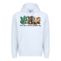 White peace love yorkshire pig Premium Hoodie - LillyAllenDesigns