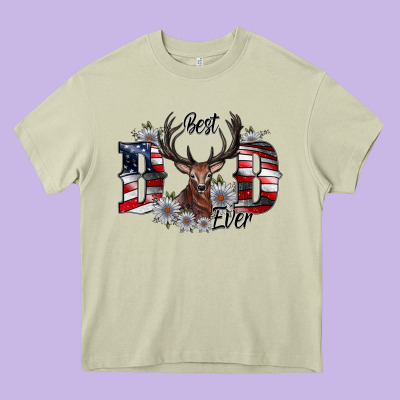 Best Dad Ever Heavy Core Tee Designed By Cowhidedigitalart