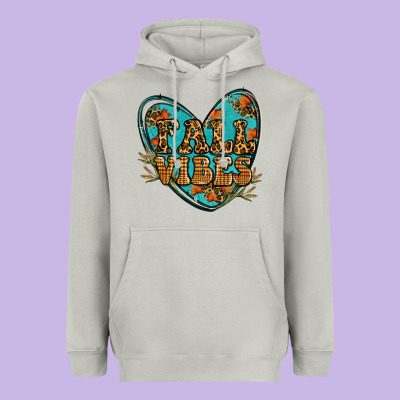 Fall Vibes Heart Heavyweight Hoodie Designed By Ranaportraitstore