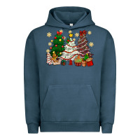 Pigment Midnight Navy Cake Christmas trees Urban Hoodie - NancyCooperArtShop