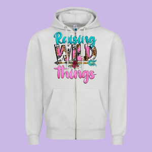 Raising Wild Things Zipper Hoodie Designed By Texasbilliewilder