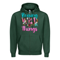 Sports Green raising wild things Zipper Hoodie - texasbilliewilder