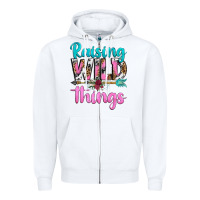 White raising wild things Zipper Hoodie - texasbilliewilder