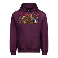 Mauve Wine Christmas Army Mom Urban Hoodie - NancyCooperArtShop