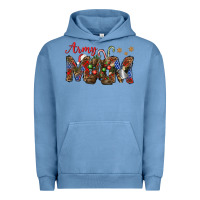 Pigment Pebble Blue Christmas Army Mom Urban Hoodie - NancyCooperArtShop