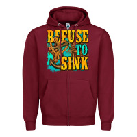 Burgundy refuse to sink western Zipper Hoodie - texasbilliewilder