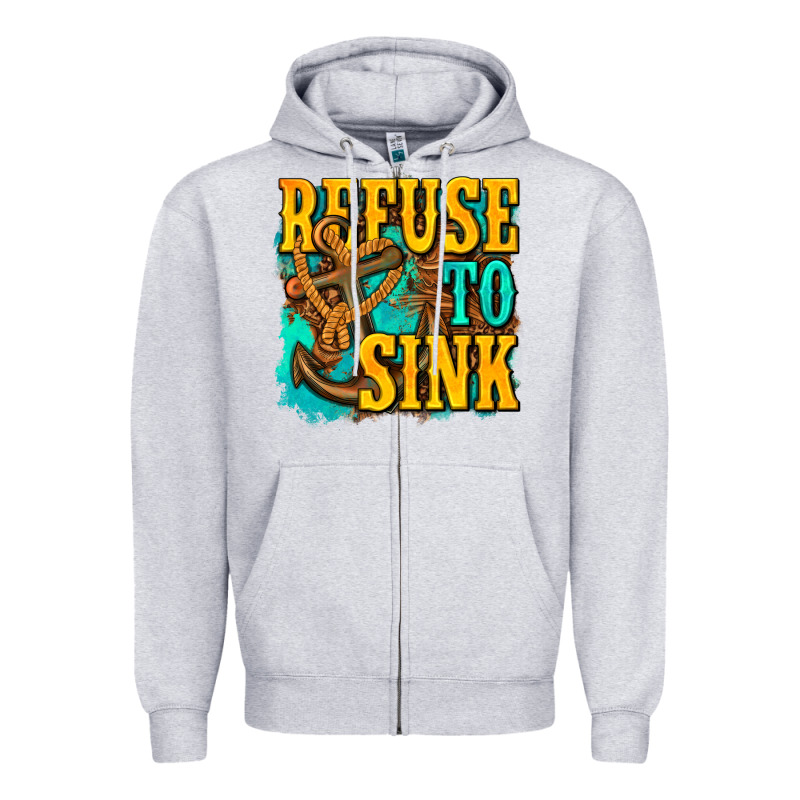 Refuse To Sink Western Zipper Hoodie by texasbilliewilder | Teevron