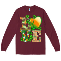 Burgundy st.patricks nurse love heart stethoscope Long Sleeve Tee - BarkalooDesign