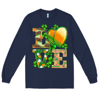 Navy st.patricks nurse love heart stethoscope Long Sleeve Tee - BarkalooDesign