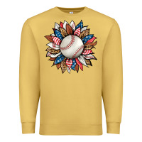 Antique Gold baseball sunflower Premium Sweatshirt - HRA Design Shop