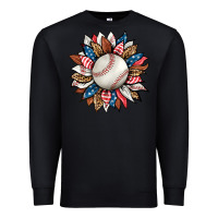 Black baseball sunflower Premium Sweatshirt - HRA Design Shop