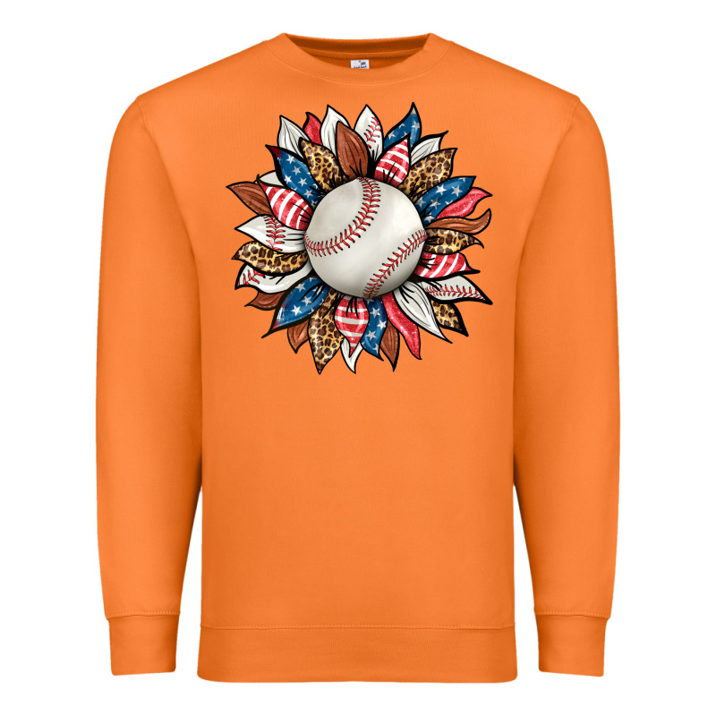 Baseball Sunflower Premium Sweatshirt by HRA Design Shop | Teevron