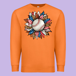 Baseball Sunflower Premium Sweatshirt Designed By Hra Design Shop