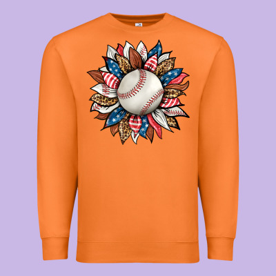 Baseball Sunflower Premium Sweatshirt Designed By Hra Design Shop