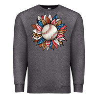 Charcoal Heather baseball sunflower Premium Sweatshirt - HRA Design Shop