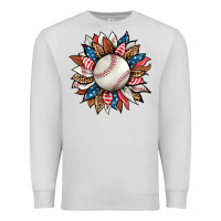 Dove Grey baseball sunflower Premium Sweatshirt - HRA Design Shop