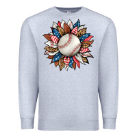 Heather Grey baseball sunflower Premium Sweatshirt - HRA Design Shop