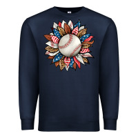 Navy baseball sunflower Premium Sweatshirt - HRA Design Shop
