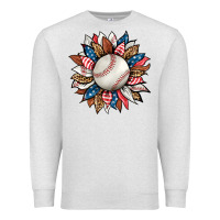 Oatmeal Heather baseball sunflower Premium Sweatshirt - HRA Design Shop