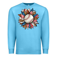 Ocean Blue baseball sunflower Premium Sweatshirt - HRA Design Shop