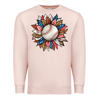 Pale Pink baseball sunflower Premium Sweatshirt - HRA Design Shop