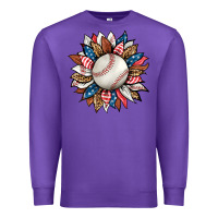 Purple baseball sunflower Premium Sweatshirt - HRA Design Shop