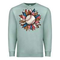 Seafoam baseball sunflower Premium Sweatshirt - HRA Design Shop