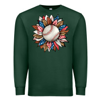 Sports Green baseball sunflower Premium Sweatshirt - HRA Design Shop