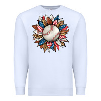 White baseball sunflower Premium Sweatshirt - HRA Design Shop