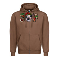 Chestnut Christmas Joy Heifer Cow Zipper Hoodie - RanaPortraitStore