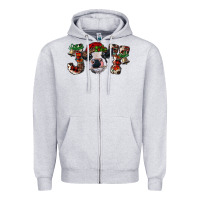 Heather Grey Christmas Joy Heifer Cow Zipper Hoodie - RanaPortraitStore