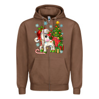 Christmas Unicorn Zipper Hoodie | Teevron