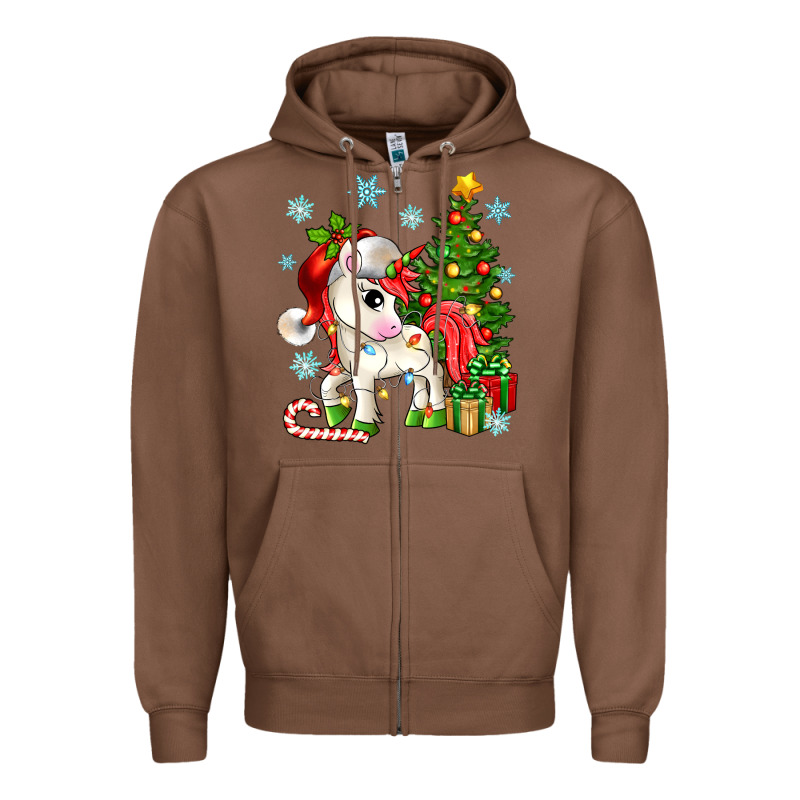 Christmas Unicorn Zipper Hoodie by Zillion Design Studio | Teevron