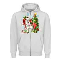 Dove Grey Christmas unicorn Zipper Hoodie - Zillion Design Studio