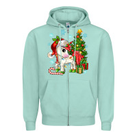 Seafoam Christmas unicorn Zipper Hoodie - Zillion Design Studio