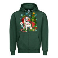Sports Green Christmas unicorn Zipper Hoodie - Zillion Design Studio